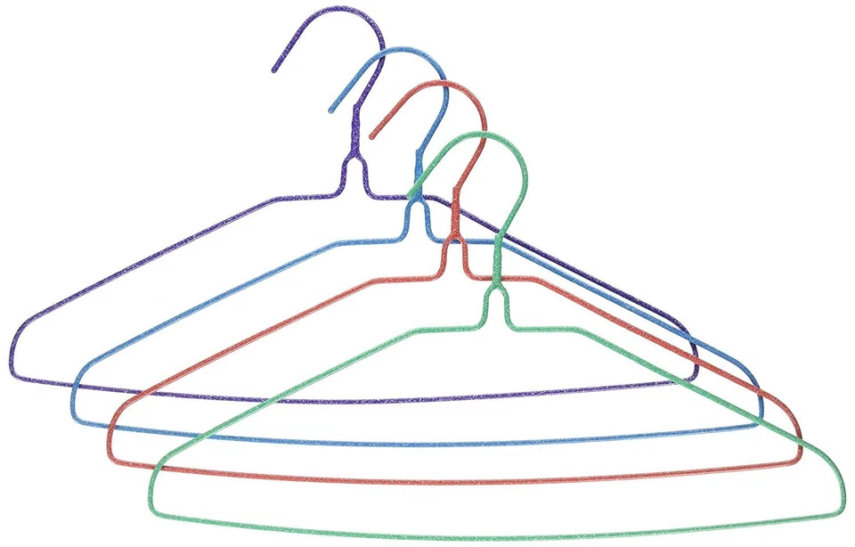 UM24 Galvanized Steel Metal Coat 16-Inch Clothes Wire Hangers with Plastic Co...