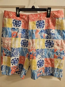 WOMEN LILLY PULITZER CASA MARINA SEWN PATCH LONG BERMUDA BRADLEY SHORTS SIZE 12 - Picture 1 of 9