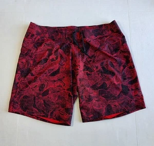 Lululemon Current State Board Shorts Mens 40 Red Endeavor Swim Trunks Unlined - Picture 1 of 7