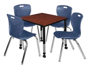Regency Kee 30 in. Square Mobile Adjustable Classroom Table & 4 Andy 18 in. - Picture 1 of 48