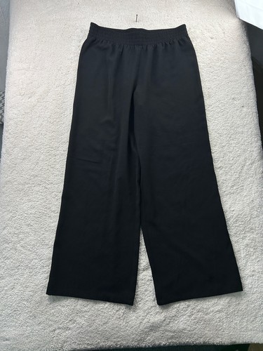 Pantalone Alyx donna nero medio gamba larga pull on vita elasticizzata casual comodo