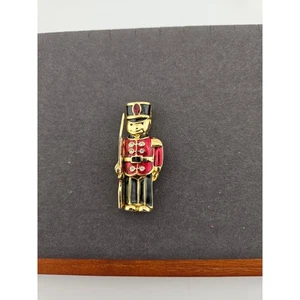 Vintage Gold Tone Nutcracker Toy Soldier Brooch Pin Christmas Holiday Season - Picture 1 of 3