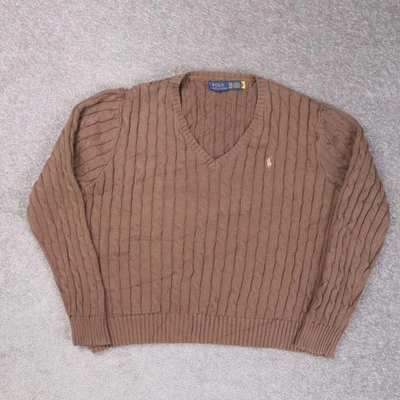 Suéter Polo Ralph Lauren Marrón 2XL Manga Larga Tejido Foto 1 de 4