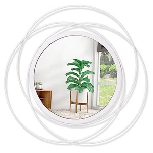 Wall Mirror Mounted Round Decorative Mirrors with Iron 12"L x 12"W Round-white - Picture 1 of 8