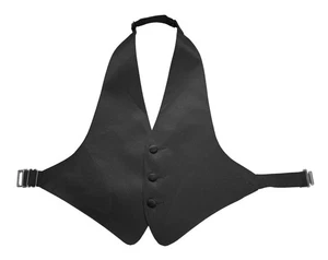 Chaleco Esmoquin Satinado Negro Niños 3 Botones Ajustable Cuello y Cintura Espalda Abierta - Talla L - Imagen 1 de 2