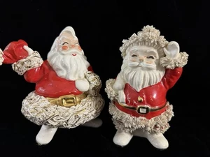 Vintage Napco & Johanna Weihnachtsmann Weihnachten Spaghetti Borte Figuren groß 6 Zoll - Bild 1 von 8