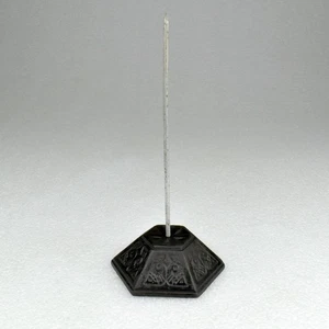 Fermacarte esagonale ornato 7" con picchetto per ricevute registro in ghisa vintage - Foto 1 di 7