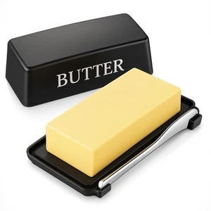 Butter Dish With Cover And Knife,Food Grade Plastic Butter Holder With Lid For - Picture 1 of 7