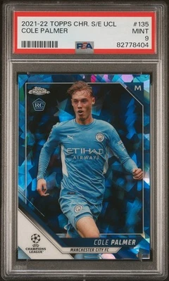 2021-22 Cole Palmer Topps Chrome UCL Sapphire Rookie RC PSA 9 #135 - Image 1 of 3
