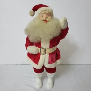 Vintage 1950er 14" Harold Gale Weihnachten Weihnachtsmann rot Samt Anzug Stiefel & Gürtel - Bild 1 von 14