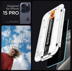 1 Spigen GLAStR EZ Fit Privacy Glass Screen Protector iPhone 15 Pro AGL06894 - Picture 1 of 8