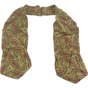 Paisley Cravat Men's Yellow Red Silk Blend Vintage Accessory - Picture 1 of 23
