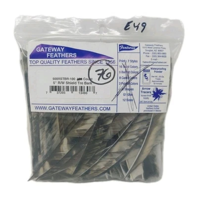 76 Count Gateway Archery Arrow Feathers 5" Right Wing: Shield Camo Tre Bark - Image 1 of 2