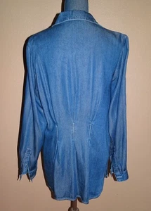 Coldwater Creek Blue Button Up Denim Chambray Tencel Lyocell Shirt Top Size S - Picture 1 of 7