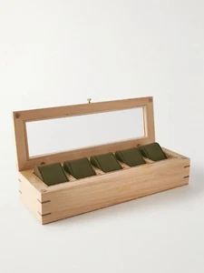 WOLF Analógico/Cambio Flatiron II 5 Piezas Arce Natural Madera Maciza Reloj Caja £405 - Imagen 1 de 21