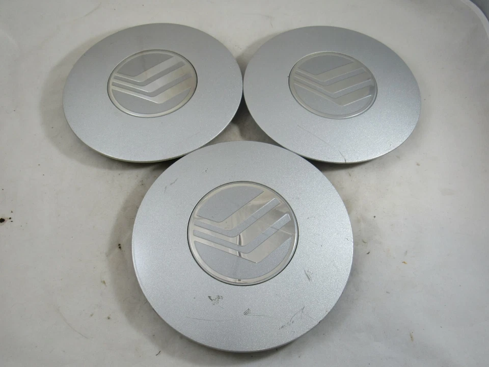 Conjunto de 3 tampas de roda central prata mercury sable fabricante de equipamento original 1996-1998 7 1/4" - Imagem 1 de 4