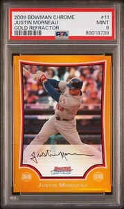 2009 Bowman Chrome #11 Justin Morneau Gold Refractor PSA 9 - Picture 1 of 2