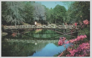 Bellingrath Gardens Alabama AL UNP 1961 Chrom Brücke Spiegel See Postkarte - Bild 1 von 2