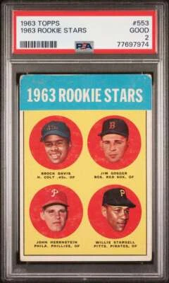 1963 Topps #553 Davis / Gosger / Stargell PSA 2 RC 1963 Rookie Stars  (7974) - Image 1 of 2