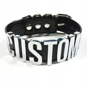 Customized Choker BDSM Collar Leather Custom Choker Name Personalized Necklace - Picture 1 of 12
