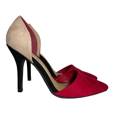 Tacones Chinese Laundry D'Orsay para mujer talla 6,5 rojo beige bomba tela clásica Foto 1 de 4