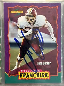 1994 Punktzahl Tom Carter #324 Washington Redskins AUTO signierte Zukunft Franchise-Karte - Bild 1 von 2