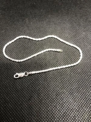 TORNOZELEIRA PRATA ESTERLINA 0,925 corte diamante 91/2 polegadas B9 - Imagem 1 de 4