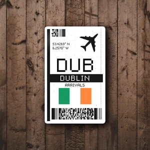 DUB Dublin, Ireland Airport Glossy Sticker - Laptop/Decorative Travel Sticker - Picture 1 of 3