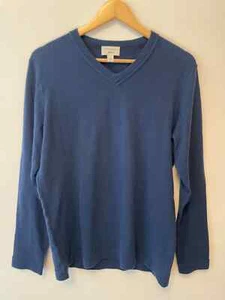 Men's Cashmere Sweater Blue V-neck Autumn Cashmere - Picture 1 of 2