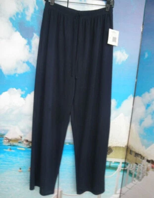 NUEVO por KATHIE LEE, PANTALÓN PULL ON AZUL MARINO TALLA GRANDE CINTURA ELÁSTICA, HECHO EN EE. UU. Foto 1 de 4