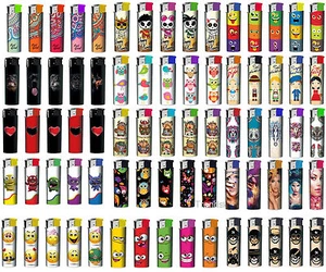 MOTIV WÄHLBAR 50 Stück Feuerzeuge Nachfüllbar Elektronik Feuerzeug im Display - Bild 1 von 19