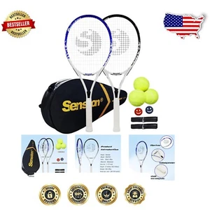 27-Inch Aluminum Tennis Racket Set for Beginners - 2 Players + 3 Balls Included - Picture 1 of 8