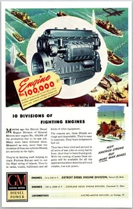 PRINT AD 1944 GM Diesel Power Fighting Engines Anti-Japan 6 x 9 - Picture 1 of 3
