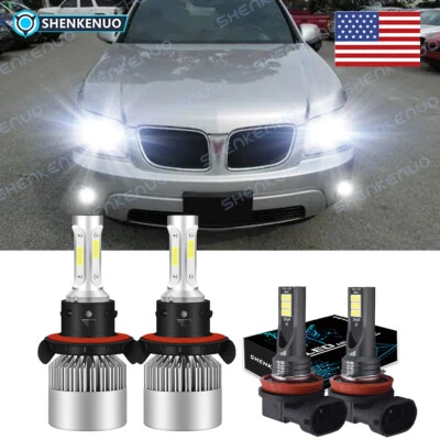 For Pontiac Torrent 2006 2007 2008 2009 4x 6000K LED Headlight Fog Light Bulbs - Image 1 of 4