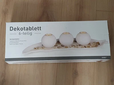 Dekotablett Tablett Kerzenhalter 6 teilig - Bild 1 von 3