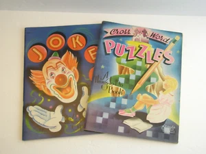 Saalfield Coloring Book Jokes Cross Word Puzzles 1952 Unused George Buckel BC - Foto 1 di 11