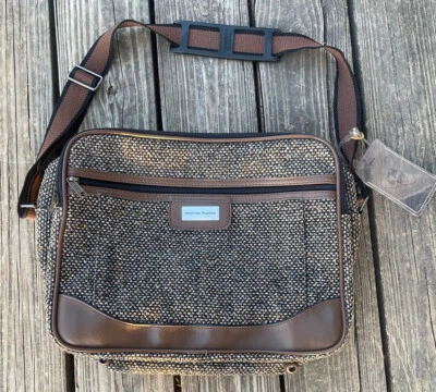 American Tourister Tweed Carry On Luggage Laptop Bag Shoulder Strap 3 Zippers - Image 1 of 4