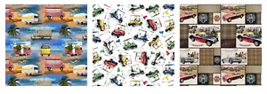 Fat Quarters to Clear 100% Cotton 112cm wide Designer Caravan Car Golf - Picture 1 of 5