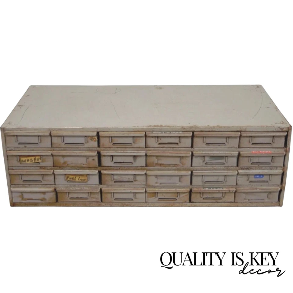 Herramienta de almacenamiento industrial Lyon 24 cajones acero metal piezas gabinete organizador (B) Foto 1 de 4