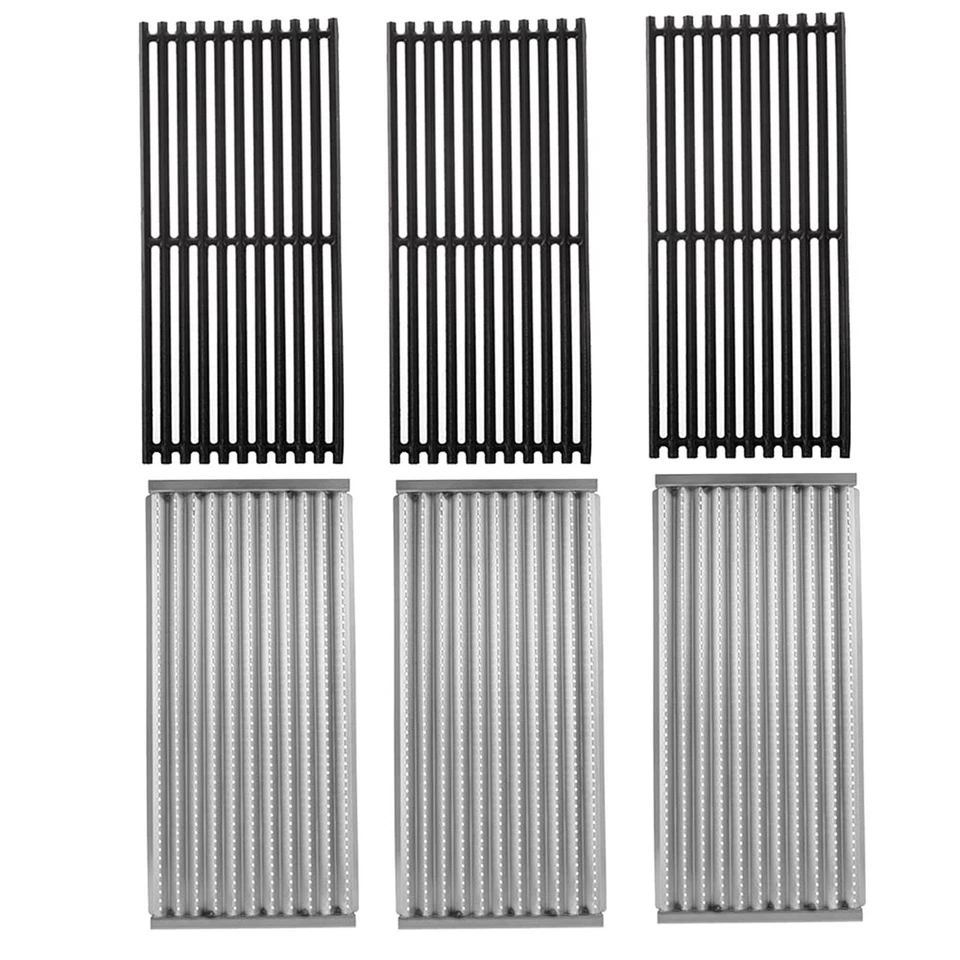 3 Pack Cast Iron Grill Grate And Stainless Steel Emitter Kit For Charbroil 46324