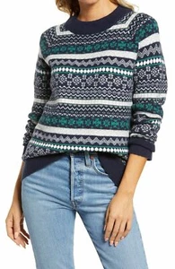 1917 Treasure & Bond Fair Isle Crewneck Sweater NAVY Size XXS - Picture 1 of 1