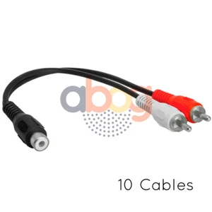 10 STCK. RCA Buchse auf 2 RCA Stecker Kabel Audio Adapter 2-Wege Y Splitter - Bild 1 von 3