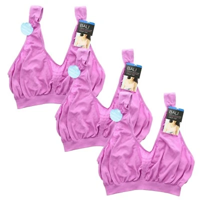 Paquete de 3 sujetadores cortos Bali Comfort Revolution para mujer bralette sin costuras, 103J Foto 1 de 3