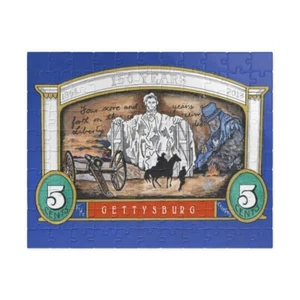 Rompecabezas de etiqueta de cigarro Gettysburg 150 años - Guerra Civil Abe Lincoln - 80 piezas - Imagen 1 de 2
