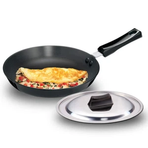 Futura 24 cm Hard Anodised Frying Pan with Stainless Steel Lid, Small Pan- AF24S - Picture 1 of 7