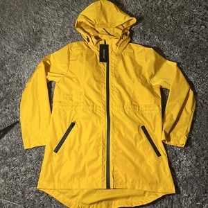 NWT Avoogue Relaxed Fit Yellow & Black Windbreaker Rain Jacket Womens Medium - Picture 1 of 22