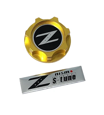 GOLD BILLET OIL FILLER CAP FOR Z NISM-O GTR 350z 370z 240SX Z S-TUNE EMBLEM JDM - Image 1 of 3