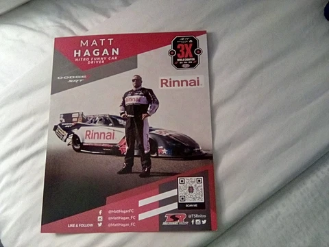 2023 MATT HAGAN RINNAI NITRO FUNNY CAR NHRA POSTCARD Cover