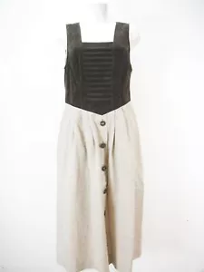 Meico Look braun beige mit Wienernaht fesches Landhaus Kleid Trachtenkleid Gr.42 - Bild 1 von 7