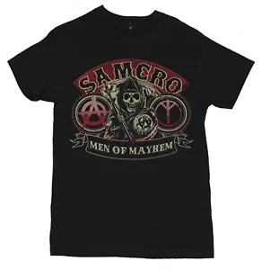 Sons of Anarchy Adult New T-Shirt - Men of Mayhem Reaper Pic on Black - Picture 1 of 1